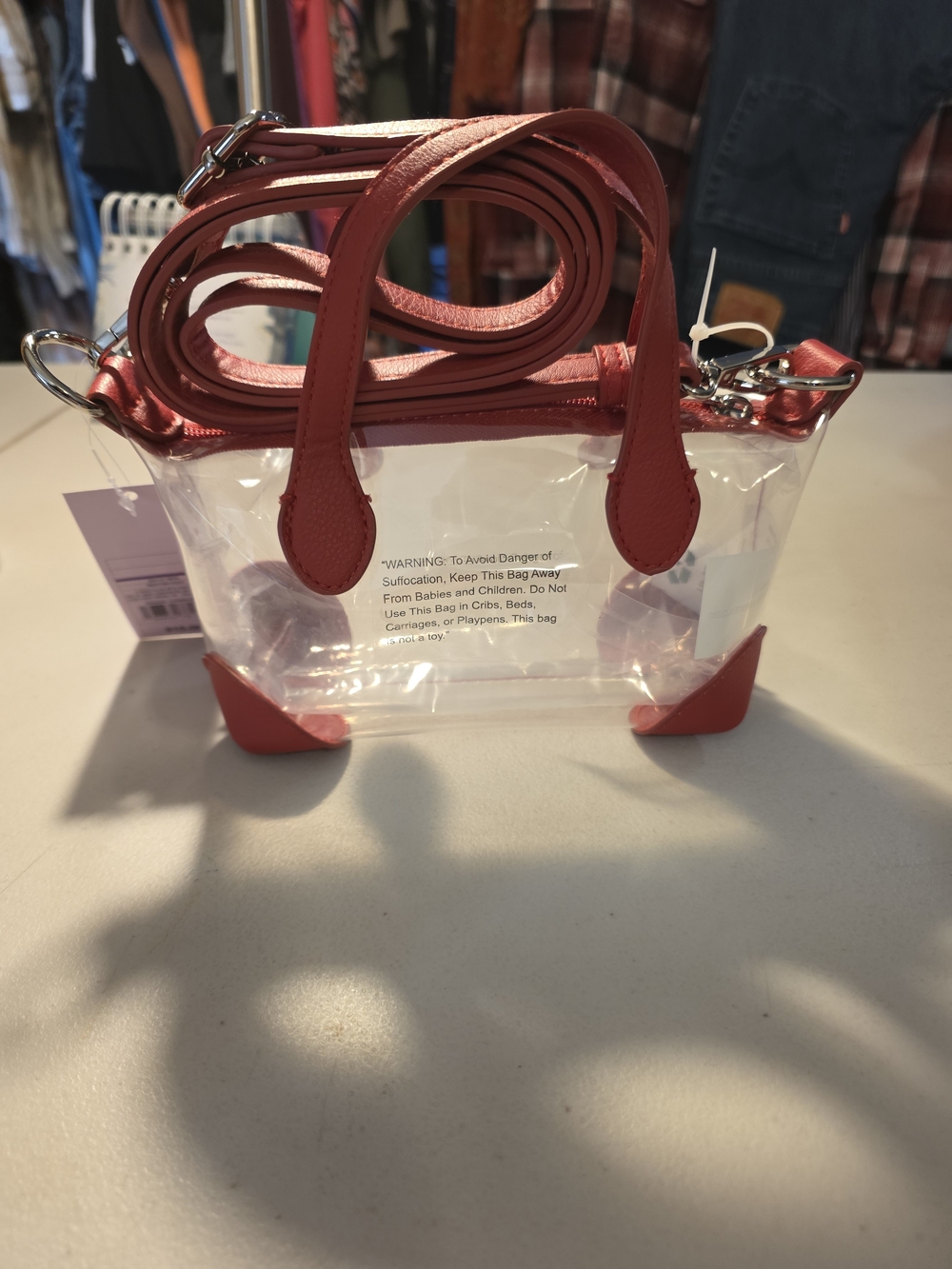 wild fable Clear Crossbody Bag with Red Trim